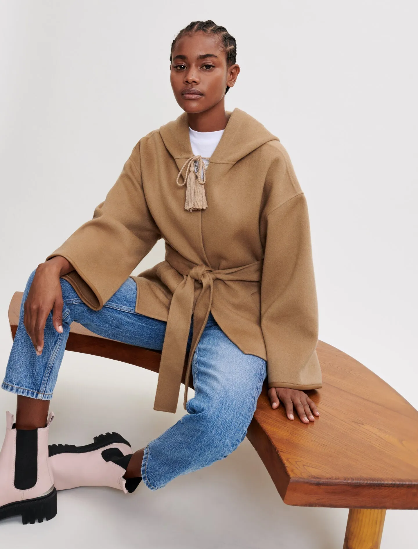 DOUBLE-FACED COAT WITH HOOD